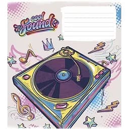 Тетрадь ученическая Cool sound Школярик 024-3205L-3 в линию 24 листов
