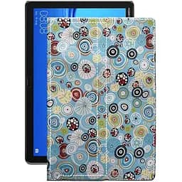 Чехол StatusCASE из экокожи для планшета Huawei MediaPad M5 lite 10 Круги-цветные