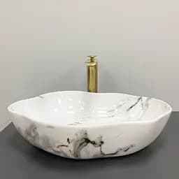 Умивальник VBI Faleria carrara glossy накладний VBI-016700, Мрамор - мініатюра 3