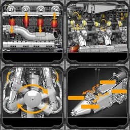 Конструктор Mould King Mking Двигун і коробка передач BGT Supercar W16 (10201) [161094] - мініатюра 6