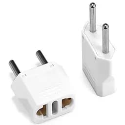 Перехідник мережевий 2 Pin EU Plug Adapter ep0130 мідь Білий