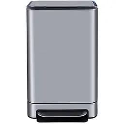 Ведро для мусора JAH Soft Close с педалью 40 л серебряный металлик (JAH7116)
