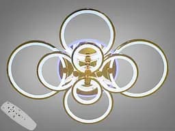 Стельова LED-люстра з пультом, підсвічуванням, 175 Вт, золото