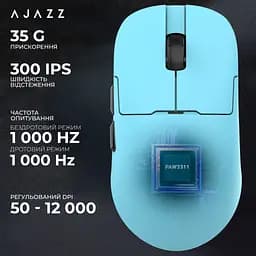 Мишка Ajazz AJ159P MC Wireless/Bluetooth/USB Charging Dock Blue (AJ159P-MC-Blue) - мініатюра 12