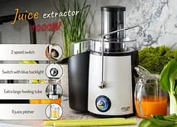 Соковижималка Adler AD 4128 black matte 1000Вт/контейнер для соку-1л/контейнер для м'якот-2л/і чорн (AD4128) - мініатюра 2