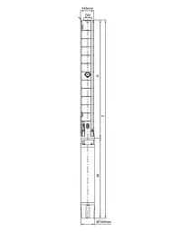 Насос відцентровий свердловинний DONGYIN 6SP30-20 380В 18.5кВт H 228(153)м Q 700(500)л/хв Ø145мм +пульт (з 3х частин) (7777323) - мініатюра 6