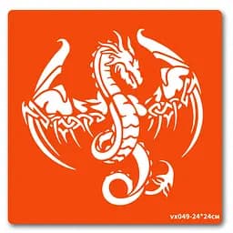Трафарет для био-тату Дракон Fresh Tattoo vx049-24*24см, размер 24 х 24см