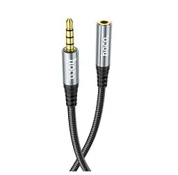 Кабель подовжувач mini-Jack 3,5 Male — mini-Jack 3,5 Female HOCO UPA-20 2 м, GOLD Stereo Jack, Black - мініатюра 2