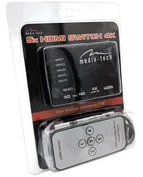 Комутатор HDMI 5xports HDMI switch, remote controlled, 4K resolution support Media-Tech - мініатюра 4