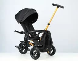 Велосипед складаний триколісний дитячий Qplay Nova Pro з надувними колесами Gold Matt - Black (S800NovaProGoldBlack) - мініатюра 3