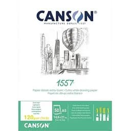 Склейка для эскизов Canson 1557 120г/м2 50л белый цвет
