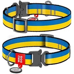 Ошейник для собак Waudog Nylon нейлоновый с QR паспортом рисунок Colors of freedom Размер S
