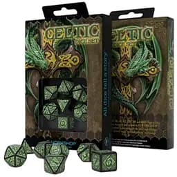 Набір кубиків Celtic 3D Revised Black & green Dice Set , 7 шт. (SCER21)
