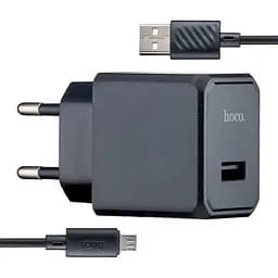 Сетевое зарядное устройство Hoco CS11A Ocean single port charger set (Micro) (EU) Черный