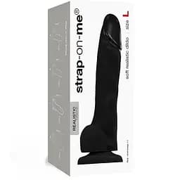 Реалістичний фалоімітатор Strap-On-Me SOFT REALISTIC DILDO Black - Size L