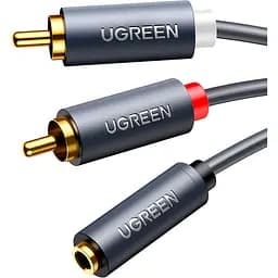 Кабель AUX 3.5мм TRS - RCAx2 M/M 0.25м UGREEN AV102 Чорний