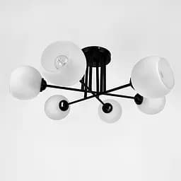 Сучасна плафонна люстра в чорному корпусі на 6 ламп | Арт. 4222/6G | Line F