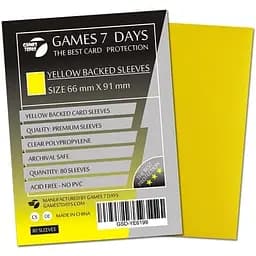 Аксессуар Games 7 Days Протекторы для карт Games7Days 66 х 91 мм MTG, 80 шт. Yellow PREMIUM (GSD-YE6691)