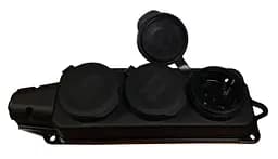 Колодка каучук тройная с заземлением и крышкой WATERPROOF IP44 16A (BLACK) ARCTIC LUMANO