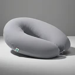 Подушка для вагітних та годування Sei Design трикотаж гіпоалергенна, наволочка з бавовни на блискавці сірий-беж 30 х 190 см (8000036178*002)