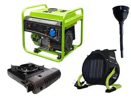 Генератор інверторний Zipper + газова плитка Orcamp CK-505 + електричний обігрівач Gardyer HE2000 та лійка (ZI-STE2800)