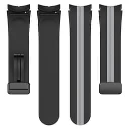 Ремінець для Samsung Galaxy Watch 5 40mm - чорно-сірий ширина кріплення 20мм силікон Watchbands Cls-line-black (W35-6WB66352299) - мініатюра 5