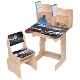 Дитяча парта Bambi N 2071-7-3​​​​​​​ BMW з дуба сонома зі стільчиком з таблицею множення