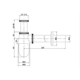 Сифон для раковини Mixxus Siphon-01 Black без випуску AC3571, Чорний матовий - мініатюра 2