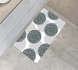 Суперпоглинаючий Антиковзкий Килимок Aquarius для ванної та кухні 50 х 80 см Сірі Квіти