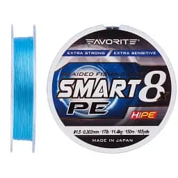 Шнур Favorite Smart PE 8x 150м (sky blue) 1.5/0.202 мм 17 lb/11.4 кг