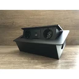 Настільна розетка 2R+USB+Type-C чорна