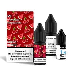 Набор компонентов для самозамеса солевой заправки Flavorlab P1 10 мл Watermelon Cherry Арбуз вишня, 0-50 мг (17911)