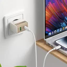 Зарядний пристрій Hoco CS73A USB/ Type-C PD 30W QC білий + кабель Type-C to Lightning - мініатюра 2