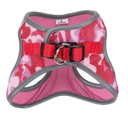 Шлея для собак нейлонова M 41-46 см Croci Hiking Reflective рожевий камуфляж