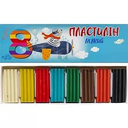 Пластилін 8 кольорів 144 г КТ 230602, м'який Jumbі, в коробці (4820274630033)