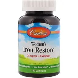 Залізо для жінок Carlson Labs Women's Iron Restore 180 капсули