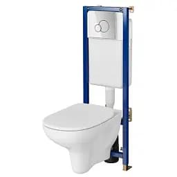 Інсталяція Cersanit Tech Line Base з кнопкою Base Circle + унітаз Arteco CleanOn з сидінням 30412