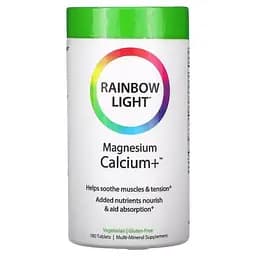 Магній та кальцій+ Rainbow Light Food-Based Formula 180 таблеток