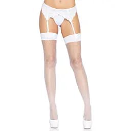 Панчохи-сітка зі швом Leg Avenue Backseam Thigh Highs White, One Size