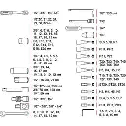 Набір інструментів Intertool ET-8126 126шт [98839] - мініатюра 11