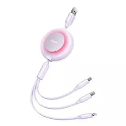 Кабель Baseus Bright Mirror 2 Series 3-in-1 Cable USB to MicroUSB+Lightning+Type-C 3.5A 1.1m CAMJ010005 Purple