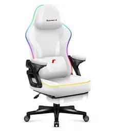 Комп'ютерне крісло Huzaro Force 4.6 White RGB тканина - мініатюра 5