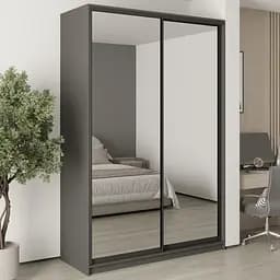 Шафа-купе дводверна MebelStar Комбо BG 2 Дзеркала 160x45x240 см Антрацит (MBS-10745)