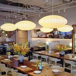 Дизайнерский светильник с полимерным овальным абажуром Ø60x27 см Line F AK03-600 x 270 Белый