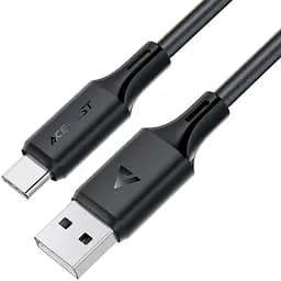 Кабель Acefast C17-04 USB-A to USB-C силиконовый зарядный кабель для передачи данных черный