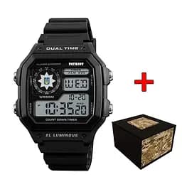 Наручний годинник чоловічий 010BKPO Поліція Чорні + Коробка. Patriot acs0031027