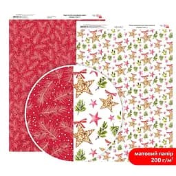 Бумага дизайнерская двусторонняя матовая „Holiday Time“ 5 21х29,7см 200г/м2 ROSA TALENT