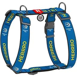 Шлея для собак Waudog Nylon анатомічна H-подібна з QR-паспортом, малюнок "Патрон", пластиковий фастекс, розмір XL