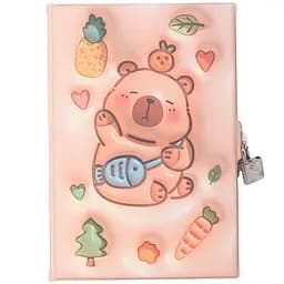 Блокнот з замком ZiBi Kids Line Capybara 14.5 х 21 см, обкладинка Soft PU в асортименті (ZB.700002)