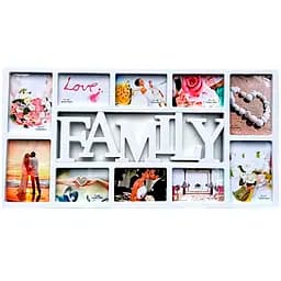 Мультирамка для 10 фото біла 73 х 37 х 2 см